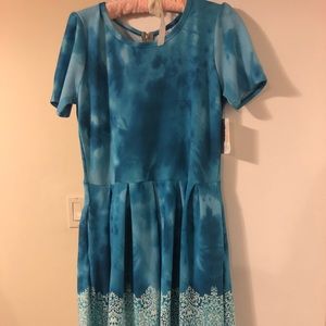 Rare! Acid-dyed blue Amelia dress, XL LLR